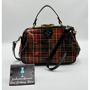 Patricia Nash Women's Tartan Gracchi Frame Leather Satchel Size M 2557